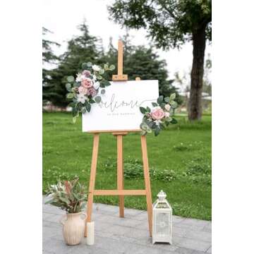 WEIERYUE(Pack of 2 Artificial Flowers Decorations,Artificial Arch Backdrop Garlandfor Ceremony Party...