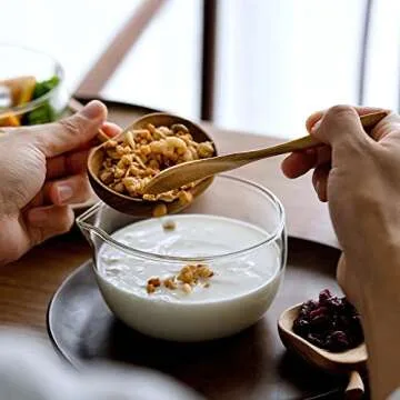 Glass Matcha Bowl With Pouring Spout, Ceremonial Mixing Chawan, Clear Traditional Japanese Style Matcha Green Tea Cup Mug, Hammer Spouted Matcha Mixer