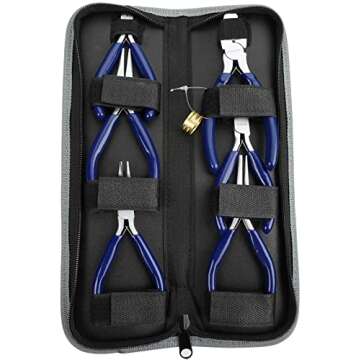 WORKPRO 7-Piece Jewelers Pliers Set, Jewelry Making Tools Kit with Easy Carrying Pouch (Blue)