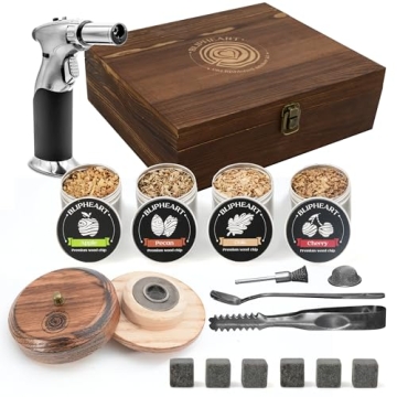Premium Cocktail Smoker Kit with Wood Chips and Torch