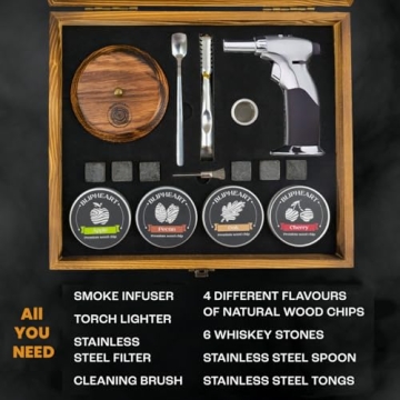 Premium Cocktail Smoker Kit with Wood Chips and Torch