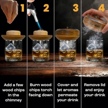 Premium Cocktail Smoker Kit with Wood Chips and Torch