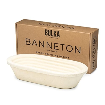 Bulka Oval 750g Groove Banneton for Artisan Bread Baking - Eco-Friendly, Non-Stick Bread Proofing Ba...