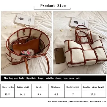 Vegan Leather Woven Tote Clutch Set Women Eco-Friendly