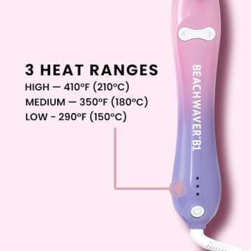 Beachwaver B1 Rotating Curling Iron in Pink Sunset - 1 Inch Barrel | Quick, easy, long-lasting curls and waves | Pink and purple ombre sunset