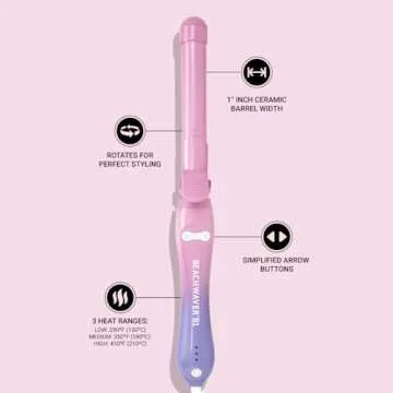 Beachwaver B1 Rotating Curling Iron in Pink Sunset