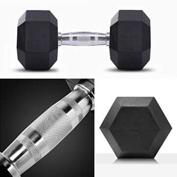 YUTK Rubber Dumbbell Pair - Metal Handles & Versatile Weights Set