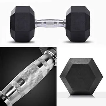 YUTK Rubber Dumbbell Pair - Metal Handles & Versatile Weights Set