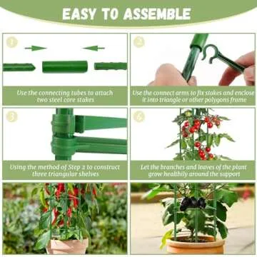 Legigo 4ft 4-Pack Tomato Cage for Garden Plant Support- Up to 48inch Garden Stakes Tomato Cage, Tomato Trellis for Potted Plants, Tomato Cages Plant Stakes for Climbing Vegetables Plants Flowers