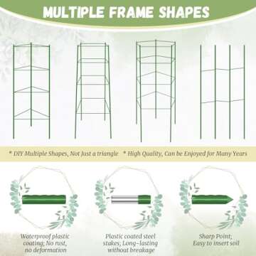 Legigo 4ft 4-Pack Tomato Cage for Garden Plant Support- Up to 48inch Garden Stakes Tomato Cage, Tomato Trellis for Potted Plants, Tomato Cages Plant Stakes for Climbing Vegetables Plants Flowers