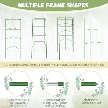 Legigo 4ft 4-Pack Tomato Cage for Garden Plant Support- Up to 48inch Garden Stakes Tomato Cage, Tomato Trellis for Potted Plants, Tomato Cages Plant Stakes for Climbing Vegetables Plants Flowers