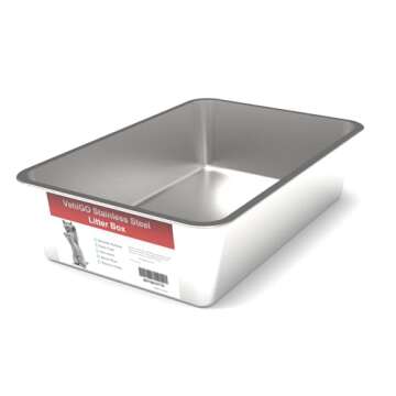 VehiGo Extra Large Metal Cat Litter Box, Stainless Steel Durable Litter Pan for Large or Multiple Ca...