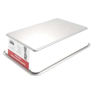 VehiGo Extra Large Metal Cat Litter Box, Stainless Steel Durable Litter Pan for Large or Multiple Cats, Kitty Litter Box with Smooth Surface and Easy to Clean, XL(23.6"x15.7"x5.9")