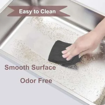 VehiGo Extra Large Metal Cat Litter Box, Stainless Steel Durable Litter Pan for Large or Multiple Cats, Kitty Litter Box with Smooth Surface and Easy to Clean, XL(23.6"x15.7"x5.9")