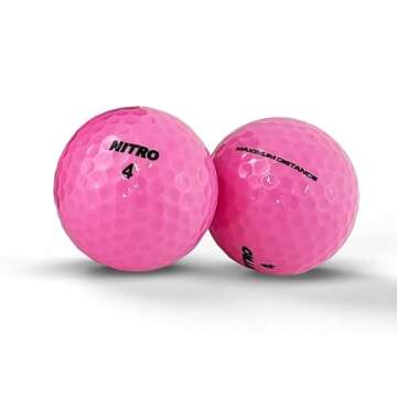 Long Distance Golf Balls (12PK) All Levels-Nitro Maximum Distance Titanium Core 85 Compression High ...