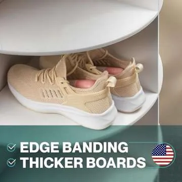 LOFT + IVY Rotating Shoe Rack Tower - 360 Spinning Shoe Rack Organizer - Lazy Susan for Shoes - Fits 28 Pairs of Shoes - Spinning and Revolving Round Shoe Rack Carousel - 7 Tier Shoe Rack