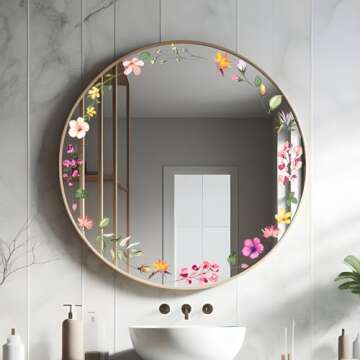 Lahoment Floral Mirror Decals for Easy Home Decoration