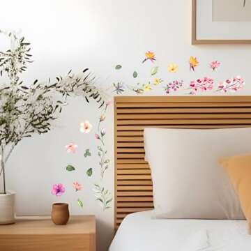 Lahoment Floral Mirror Decals for Easy Home Decoration