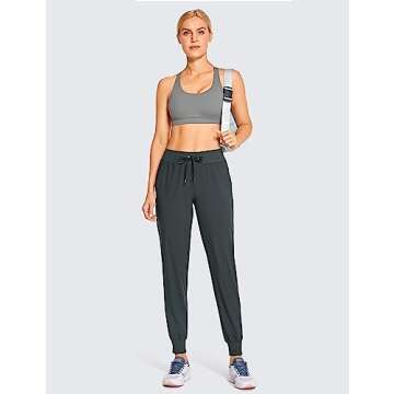 CRZ YOGA Women's Lightweight Workout Joggers 27.5" - Travel Casual Outdoor Running Athletic Track Hi...