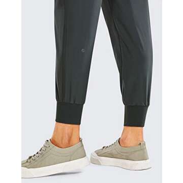 CRZ YOGA Women's Lightweight Workout Joggers 27.5" - Travel Casual Outdoor Running Athletic Track Hiking Pants with Pockets Melanite Large