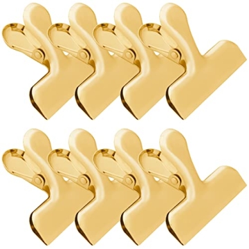 Funfery Stainless Steel Gold Chip Clips Heavy Duty Kitchen Organizers