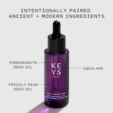 Keys Soulcare Deeply Replenishing Squalane Facial Oil, Hydrates Skin Overnight for a Radiant, Glowin...