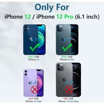 FNTCASE for iPhone 12 Phone Case: for iPhone 12 Pro Phone Case Military Grade Drop Proof Rugged Prot...