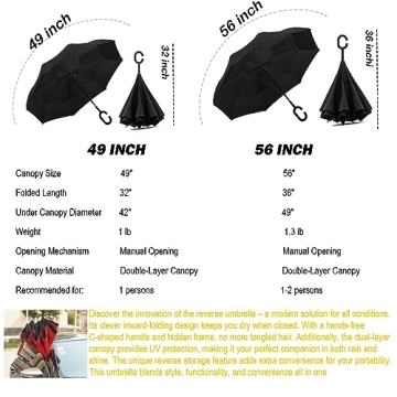 Stylish SIEPASA Inverted Umbrella for All Weathers