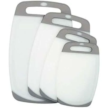 Clean Cut Cutting Board Set 4-Piece Non-Slip Poly Plastic
