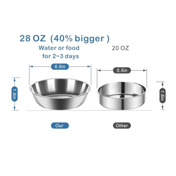 JUST RUN Double Dog Cat Bowls with Automatic Water Dispenser