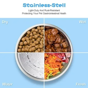 JUST RUN Double Dog Cat Bowls with Automatic Water Dispenser