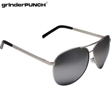 grinderPUNCH - Big XL Wide Frame Extra Large Aviator Sunglasses Oversized 148mm Silver Mirrored