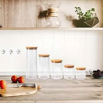 Stylish Glass Canister Set: 5 Sizes for Every Kitchen