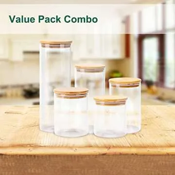 Stylish Glass Canister Set: 5 Sizes for Every Kitchen