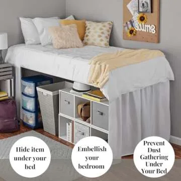 Ruffled Dorm Bed Skirt Twin XL - Elegant Microfiber Style