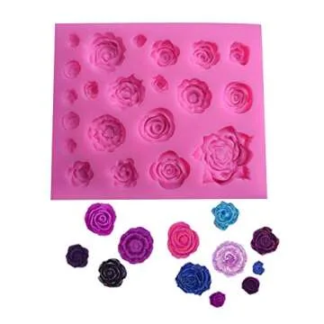 Roses Collection Fondant Mold-Rose Flower Leaves Bow And Butterfly Shapes Silicone Mold for Sugarcraft Cake Decoration, Cupcake Topper, Polymer Clay, Candy, Chocolate, And Making Crafting Projects
