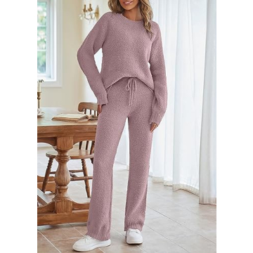 MEROKEETY Women’s Fluffy Loungewear Set - Soft & Stylish