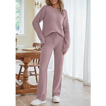MEROKEETY Women’s Fluffy Loungewear Set - Soft & Stylish