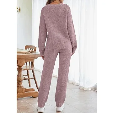 MEROKEETY Women’s Fluffy Loungewear Set - Soft & Stylish