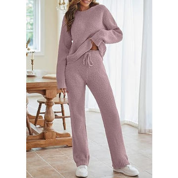 MEROKEETY Women’s Fluffy Loungewear Set - Soft & Stylish