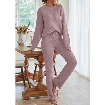 MEROKEETY Women’s Fluffy Loungewear Set - Soft & Stylish