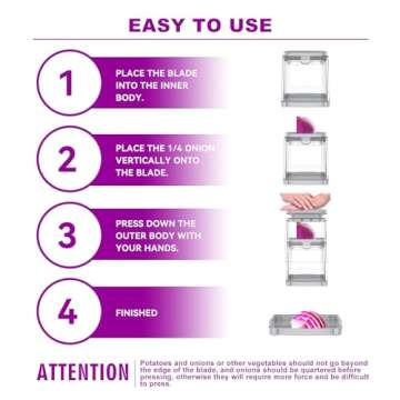 CrazyQueen 4-in-1 French Fry Cutter - Easy & Versatile Cooking