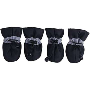 Soft Small Dog Shoes, Puppy Lightweight Shoes for Summer & Winter, Non Skid Kitten Booties for Walking Black Size 5