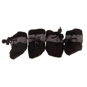 Soft Small Dog Shoes, Puppy Lightweight Shoes for Summer & Winter, Non Skid Kitten Booties for Walking Black Size 5