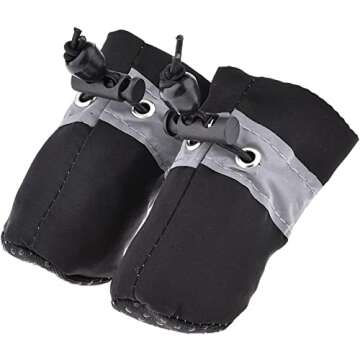 Soft Small Dog Shoes, Puppy Lightweight Shoes for Summer & Winter, Non Skid Kitten Booties for Walking Black Size 5