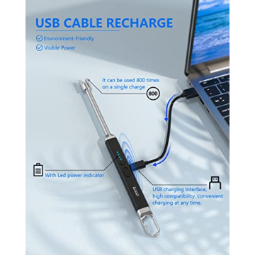 Arc Lighter with LED Display & Flexible Neck