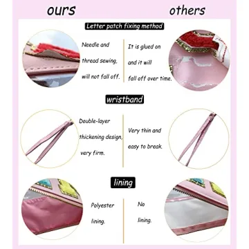 Stylish HAIBOLAN Chenille Letter Clear Makeup Bag