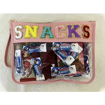 Stylish HAIBOLAN Chenille Letter Clear Makeup Bag