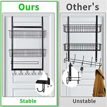 Patfkemt Over The Door Organizer with Baskets and Hooks