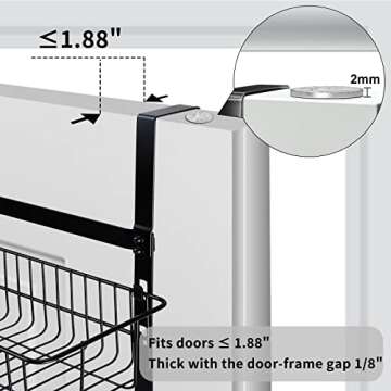 Patfkemt Over The Door Organizer with Baskets and Hooks